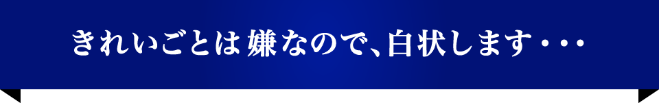 きれいごとは嫌なので、白状します・・・