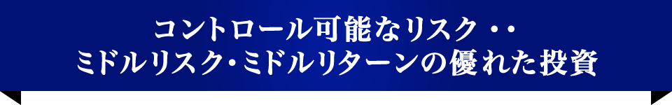 コントロール可能なリスク・・ミドルリスク・ミドルリターンの優れた投資